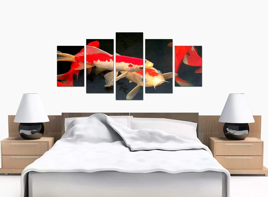 Set Of Five Bedroom Red Canvas Prints