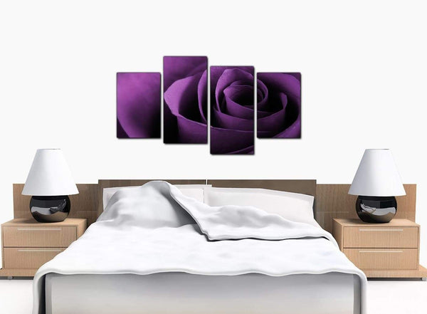 Set Of 4 Modern Purple Canvas Prints
