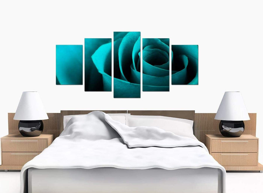 Five Panel Set of Cheap Turquoise Canvas Art