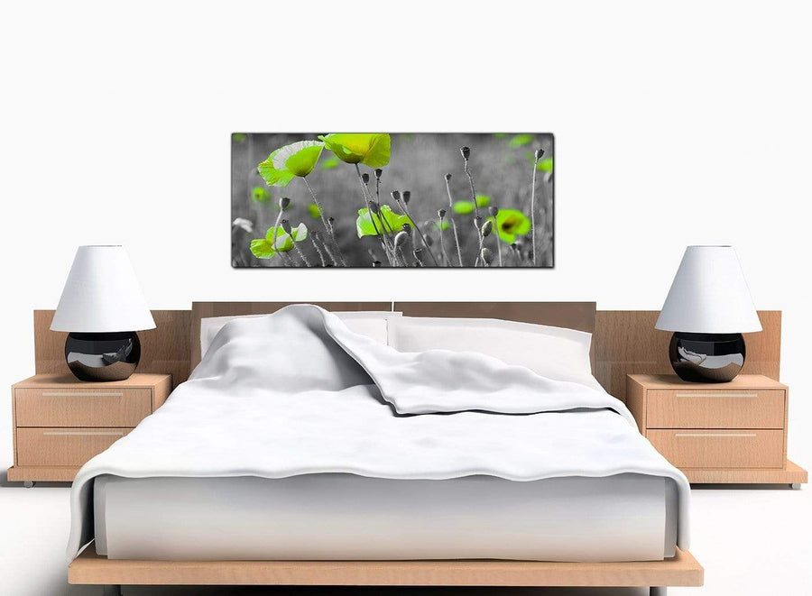Poppies Field Bedroom Green Canvas Prints