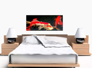 Koi Carp Fish Bedroom Red Canvas Pictures