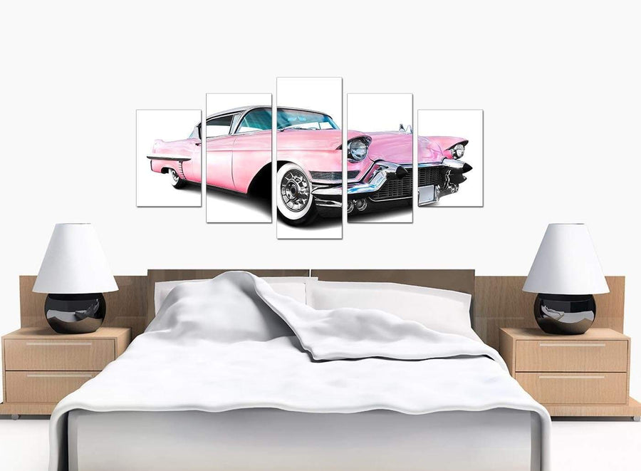 5 Panel Set of Bedroom Pink Canvas Wall Art