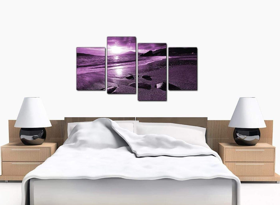 Set Of 4 Large Purple Canvas Prints