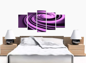 5 Piece Set of Bedroom Purple Canvas Prints