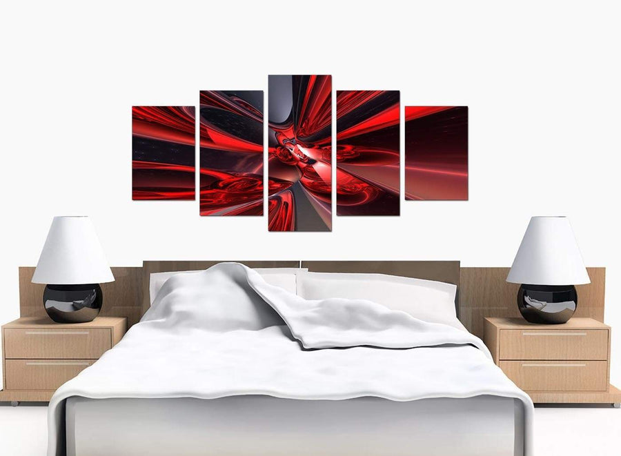 5 Piece Set of Bedroom Red Canvas Pictures