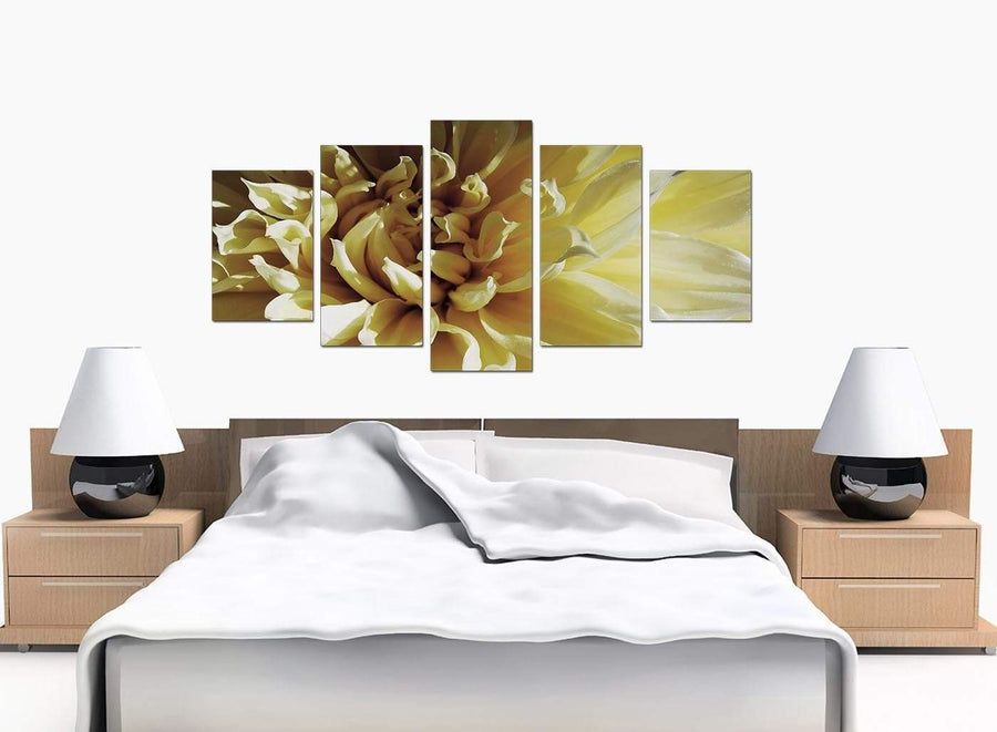 Five Part Set of Extra-Large Cream Canvas Wall Art