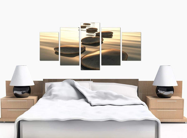 Set Of 5 Modern Brown Canvas Prints