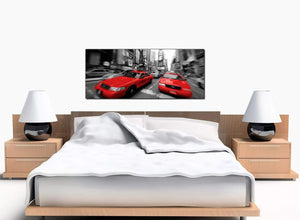 New York Taxi Extra-Large Red Canvas Picture