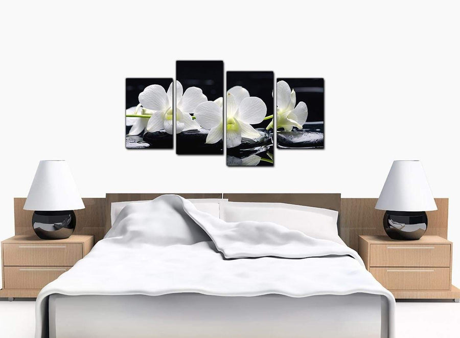 4 Piece Set of Bedroom Black White Canvas Picture