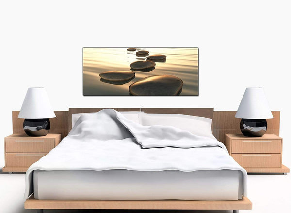 Pebbles Modern Brown Canvas Wall Art