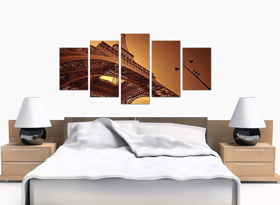 5 Part Set of Extra-Large Brown Canvas Prints