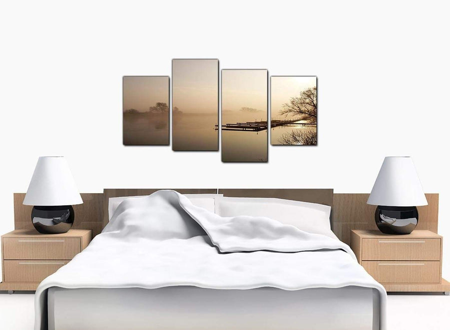4 Piece Set of Large Brown Canvas Picture