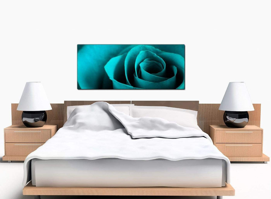 Rose Bedroom Large Turquoise Canvas Art