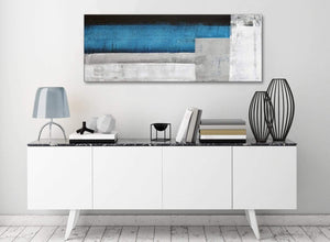 Blue Grey Painting Living Room Canvas Wall Art Accessories - Abstract 1423 - 120cm Print
