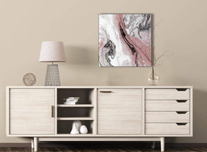 Blush Pink and Grey Swirl Kitchen Canvas Pictures Decor - Abstract 1s463m - 64cm Square Print