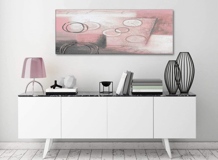 Blush Pink Grey Painting Living Room Canvas Pictures Accessories - Abstract 1433 - 120cm Print