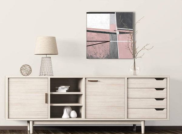 Blush Pink Grey Painting Stairway Canvas Wall Art Decor - Abstract 1s393m - 64cm Square Print