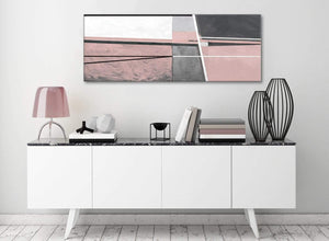 Blush Pink Grey Painting Bedroom Canvas Pictures Accessories - Abstract 1393 - 120cm Print