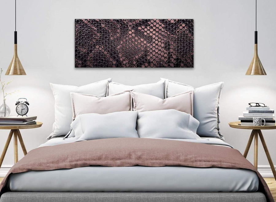 Blush Pink Snakeskin Animal Print Living Room Canvas Wall Art Accessories - Abstract 1473 - 120cm Print