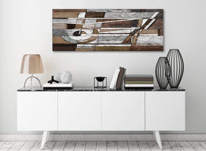 Brown Beige White Painting Bedroom Canvas Pictures Accessories - Abstract 1407 - 120cm Print
