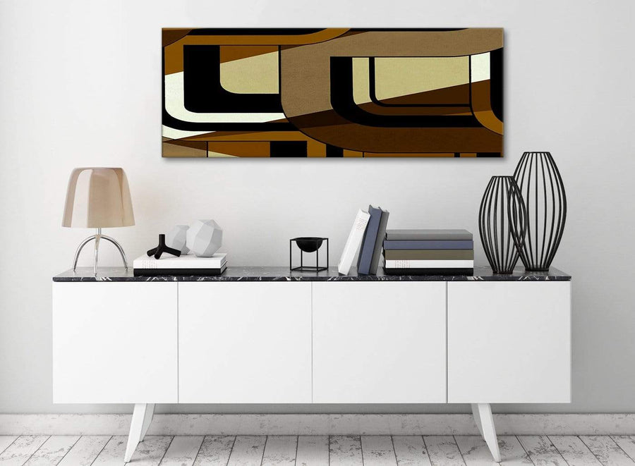 Brown Cream Painting Living Room Canvas Wall Art Accessories - Abstract 1413 - 120cm Print