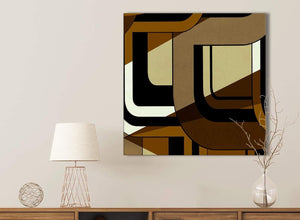 Brown Cream Painting Bathroom Canvas Pictures Accessories - Abstract 1s413s - 49cm Square Print