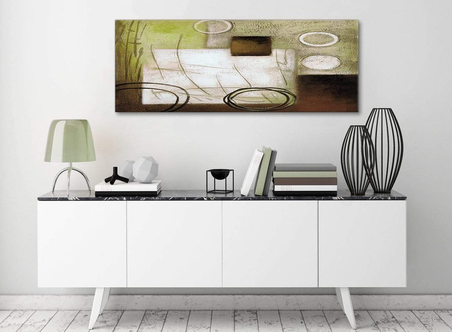 Brown Green Painting Bedroom Canvas Pictures Accessories - Abstract 1421 - 120cm Print