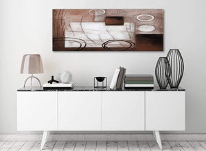 Brown White Painting Living Room Canvas Wall Art Accessories - Abstract 1422 - 120cm Print