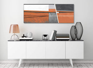 Burnt Orange Grey Painting Living Room Canvas Wall Art Accessories - Abstract 1390 - 120cm Print