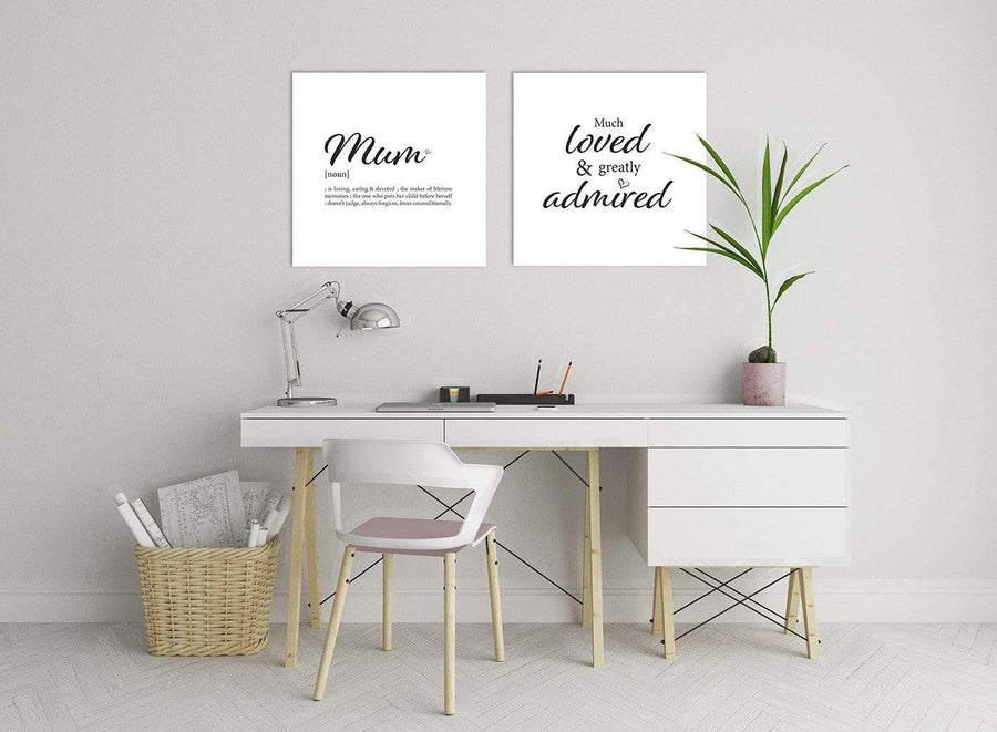 Inexpensive Canvas Prints Mum - Word Art - 2s480s Black and White - 49cm Square Wall Art