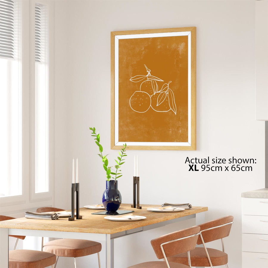 Kitchen Framed Art Prints Spanish Oranges Line Art Orange