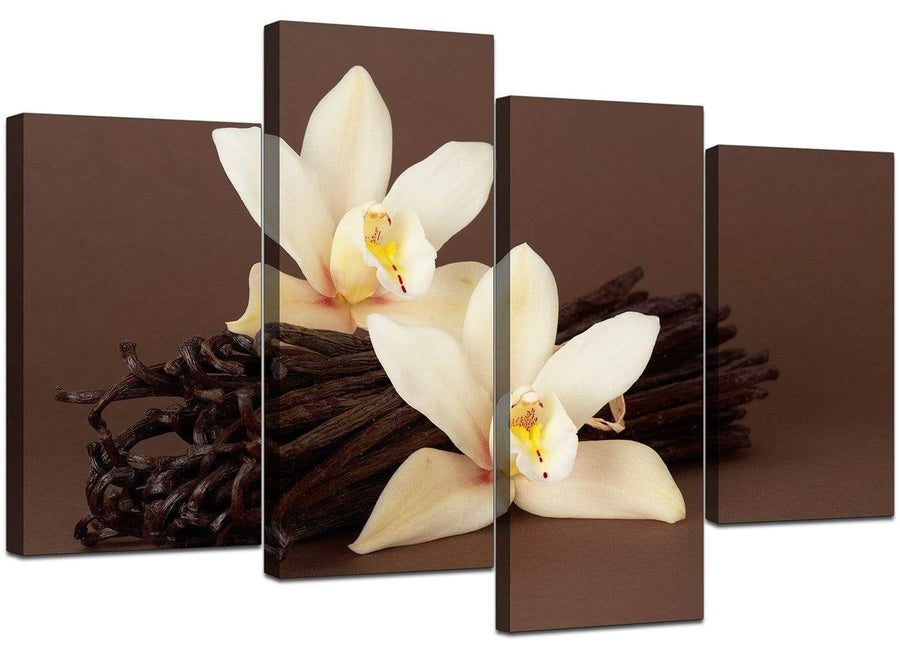 4 Piece Set of Extra-Large Brown Canvas Pictures