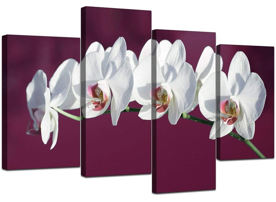 Set Of Four Living-Room Plum Canvas Picture
