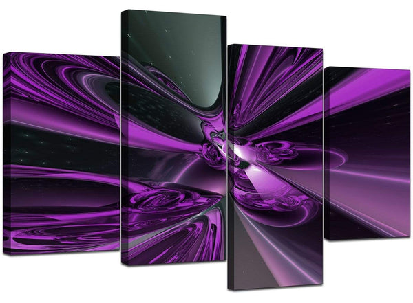 Four Part Set of Modern Purple Canvas Prints