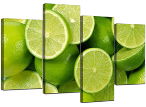 Four Panel Set of Extra-Large Green Canvas Picture