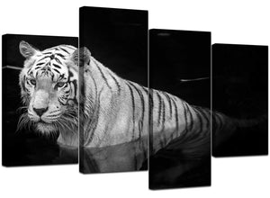 Set Of Four Modern Black White Canvas Picture