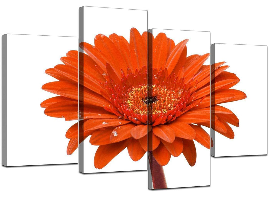 4 Panel Set of Extra-Large Orange Canvas Pictures