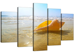 5 Panel Set of Modern Blue Canvas Pictures