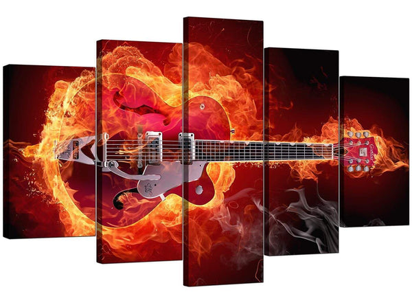 5 Piece Set of Extra-Large Red Canvas Picture