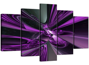 5 Piece Set of Living-Room Purple Canvas Prints
