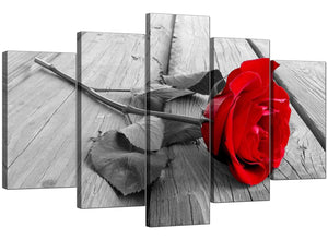 Set Of Five Cheap Red Canvas Pictures