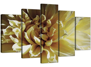 5 Piece Set of Extra-Large Cream Canvas Prints