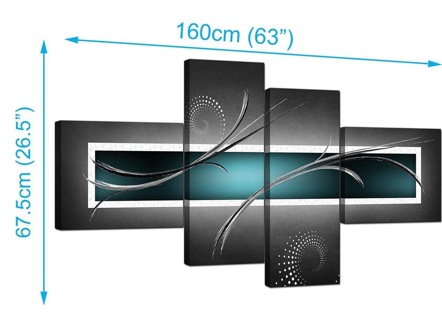 Canvas Art of Abstract in Teal for your Living Room