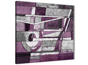 Cheap Aubergine Grey White Painting Bathroom Canvas Wall Art Accessories - Abstract 1s406s - 49cm Square Print