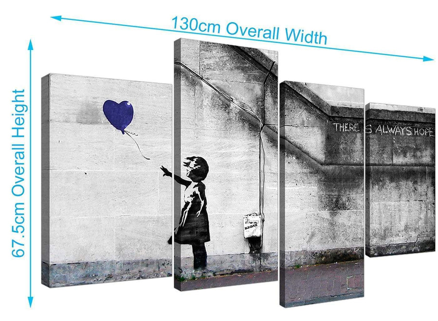 Cheap Banksy Balloon Girl Canvas Pictures 130cm x 67cm 4226