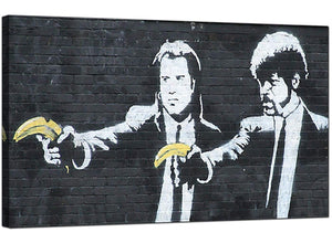 Banksy Canvas Pictures - Pulp Fiction With Bananas Instead of Guns - Urban Art