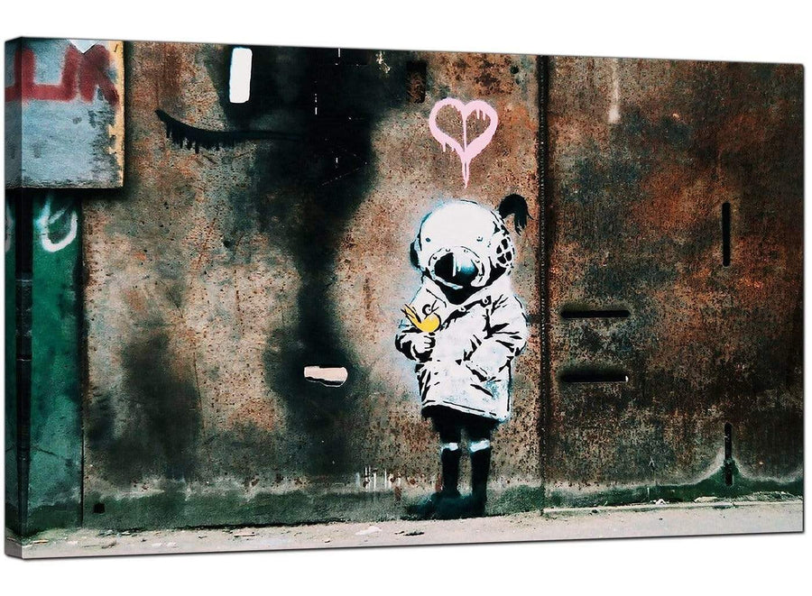 Banksy Canvas Pictures - Space Girl With Bird - Urban Art