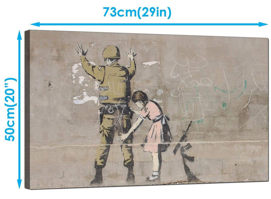 Banksy Canvas Art Prints - Girl Child Frisks a Soldier - Graffiti Art