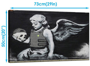 Banksy Canvas Art Prints - Ozone Angel With Skull - Graffiti Art - Graffiti Art