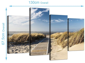 Large Beach Dunes Canvas Prints 130cm x 68cm 4197